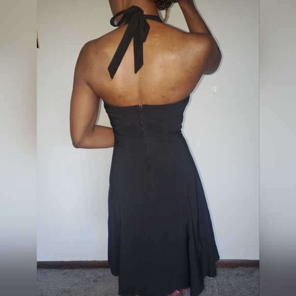 Black & Pink Halter Party Dress - Picture 4 of 6